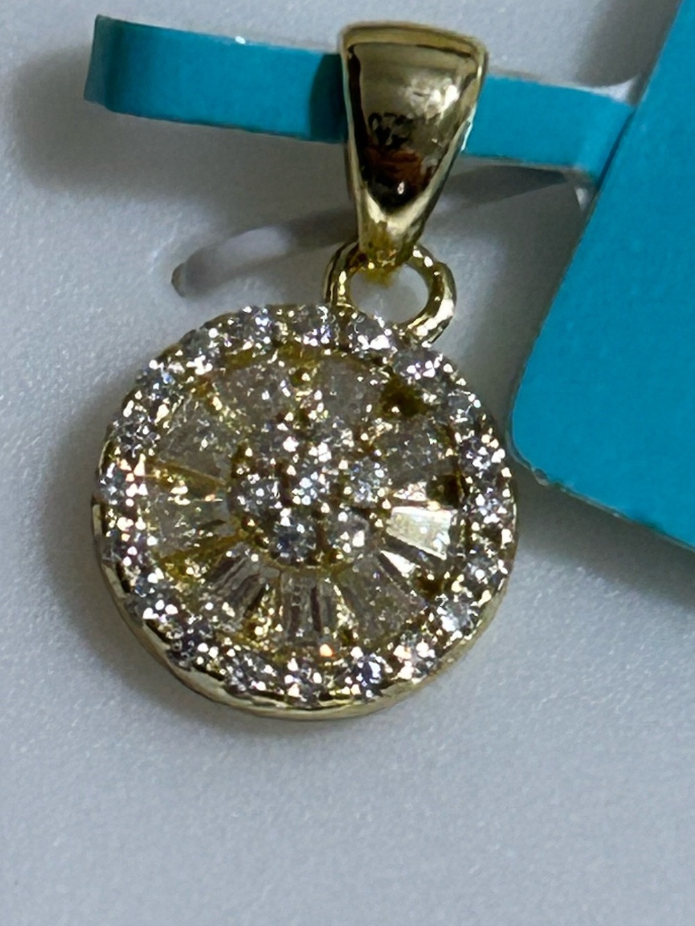Moissanite Gold over Sterling Silver Pendant - NWT